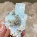 Natural Terminated Blue Aquamarine Crystals Cluster With Mica, Aquamarine Specimen, Raw Aquamarine, Minerals Specimen From Nagar - 55 g - image 2