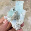 Natural Terminated Blue Aquamarine Crystals Cluster With Mica, Aquamarine Specimen, Raw Aquamarine, Minerals Specimen From Nagar - 55 g - image 1
