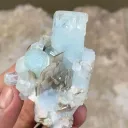 Natural Terminated Blue Aquamarine Crystals Cluster With Mica, Aquamarine Specimen, Raw Aquamarine, Minerals Specimen From Nagar - 55 g - image 3