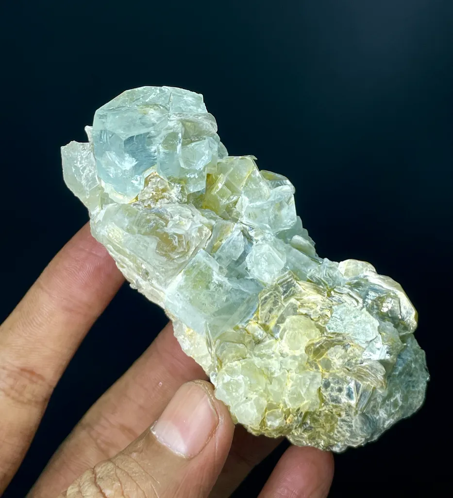 Natural Terminated Blue Aquamarine Crystals With Muscovite Mica, Aquamarine Specimen, Raw Aquamarine, Minerals Specimen From Nagar - image 7