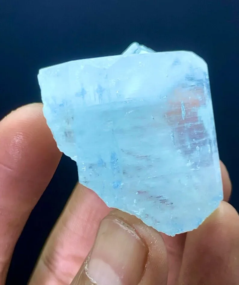 Natural Terminated Cloudy Inclusion Aquamarine Crystal , Aquamarine Specimen, Raw Aquamarine, Minerals Specimen From Shigar Pakistan - - image 9