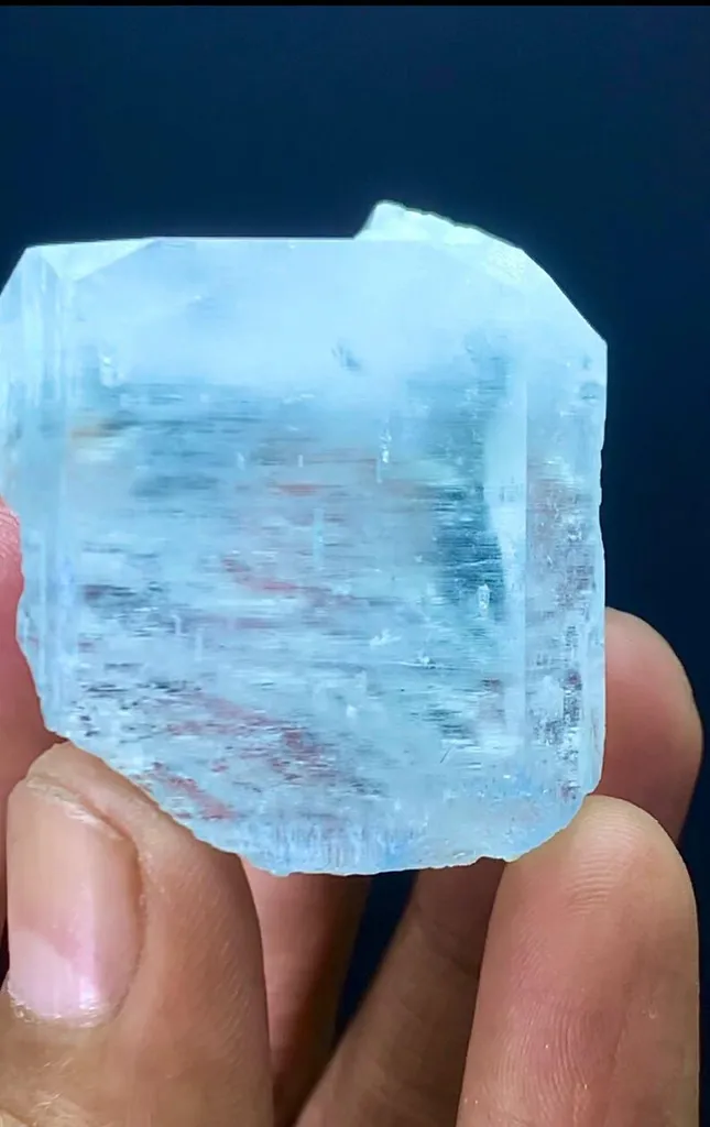 Natural Terminated Cloudy Inclusion Aquamarine Crystal , Aquamarine Specimen, Raw Aquamarine, Minerals Specimen From Shigar Pakistan - image