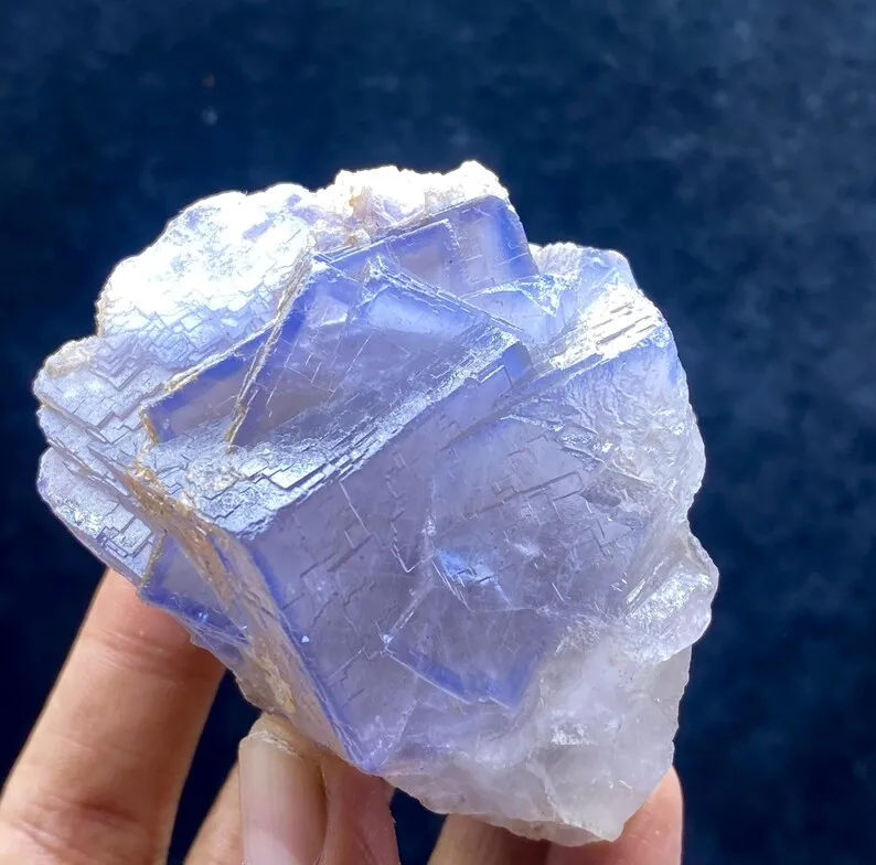 Natural Terminated Cubic Phantom Fluorite Specimen, Fluorite Crystal, Raw Fluorite, Purple Fluorite, Minerals Specimen From Pakistan - 225 g image