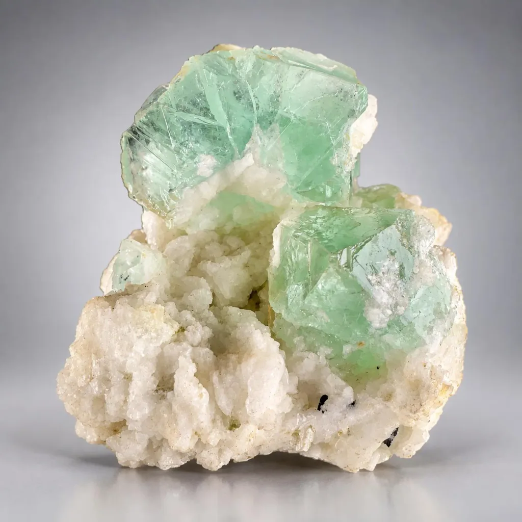 Natural Terminated Green Fluorite Crystal on Matrix, Translucent Fluorite Specimen, Raw Mineral Specimen - image 9