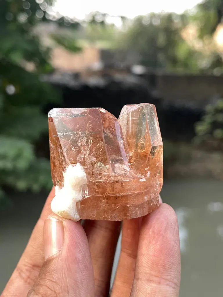 Natural Terminated Honey Topaz Crystal With Albite, Raw Topaz, Topaz Specimen, Topaz Stone, Minerals Specimen From Skardu Pakistan - 52 gram image
