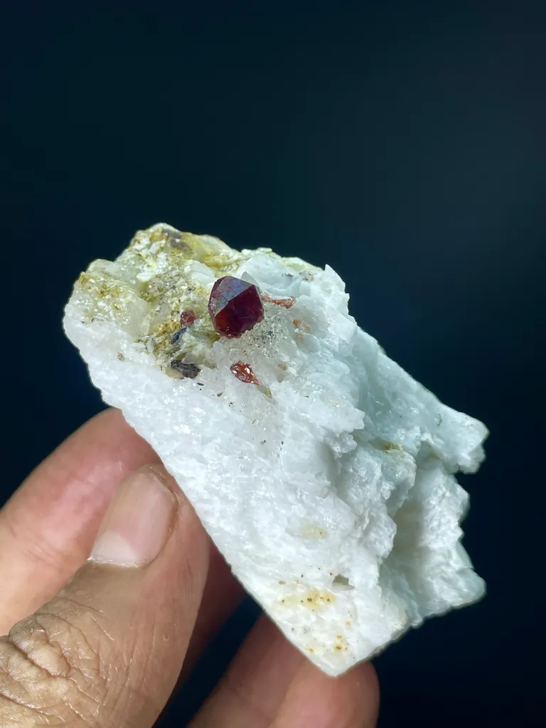 Natural Terminated Spessartine Garnet Crystals On Feldspar, Garnet Specimen, Orange Garnet, Minerals Specimen From Pakistan - - image 4