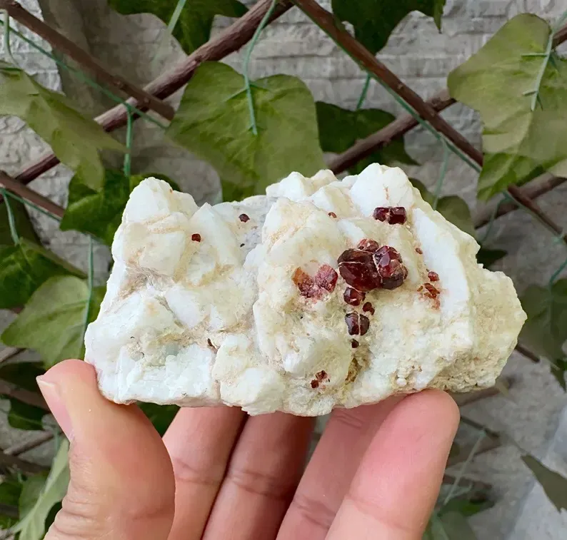 Natural Terminated Spessartine Garnet Crystals On Feldspar, Garnet Specimen, Orange Garnet, Minerals Specimen From Pakistan - - image 4