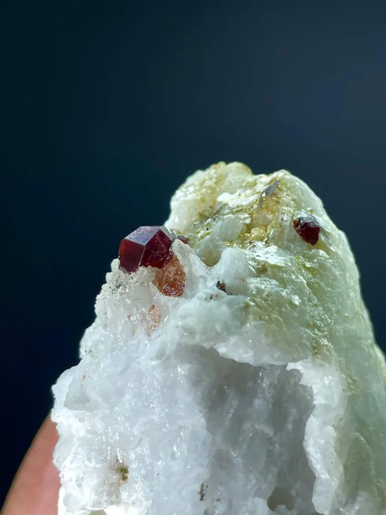 Natural Terminated Spessartine Garnet Crystals On Feldspar, Garnet Specimen, Orange Garnet, Minerals Specimen From Pakistan - - image 2