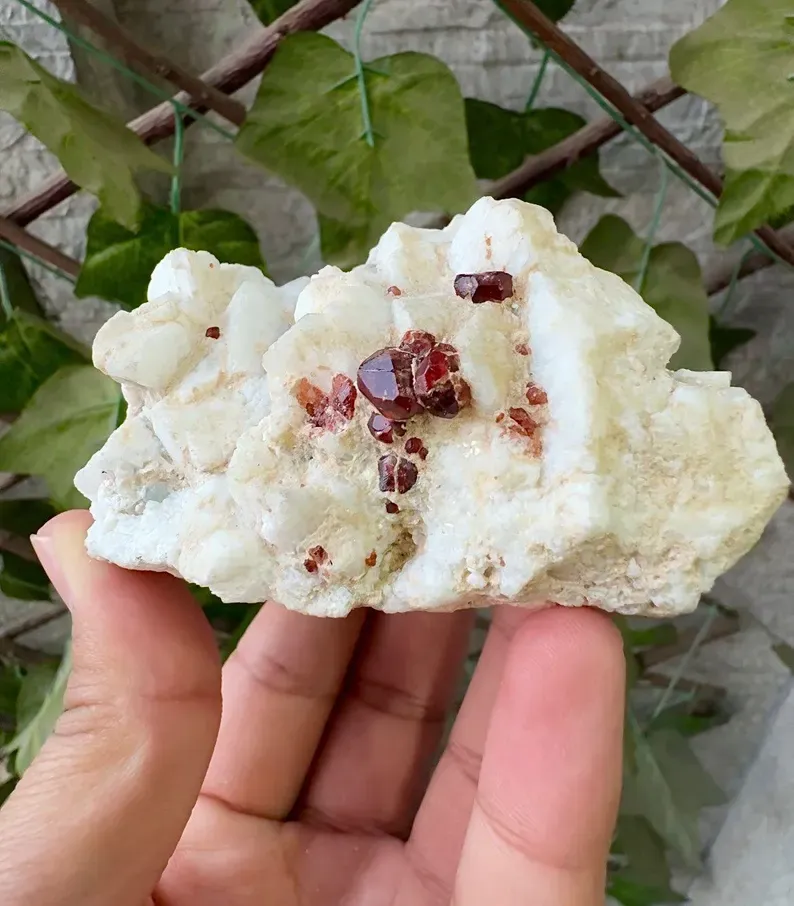 Natural Terminated Spessartine Garnet Crystals On Feldspar, Garnet Specimen, Orange Garnet, Minerals Specimen From Pakistan - - image 3