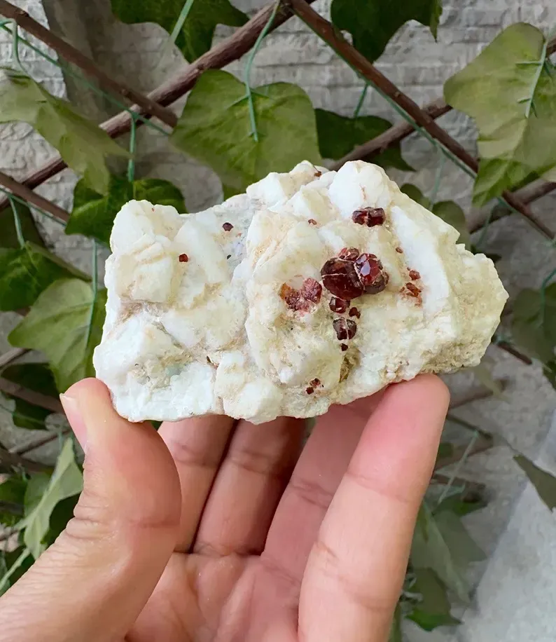 Natural Terminated Spessartine Garnet Crystals On Feldspar, Garnet Specimen, Orange Garnet, Minerals Specimen From Pakistan - - image 7