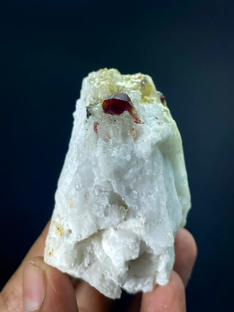 Natural Terminated Spessartine Garnet Crystals On Feldspar, Garnet Specimen, Orange Garnet, Minerals Specimen From Pakistan - - image 7