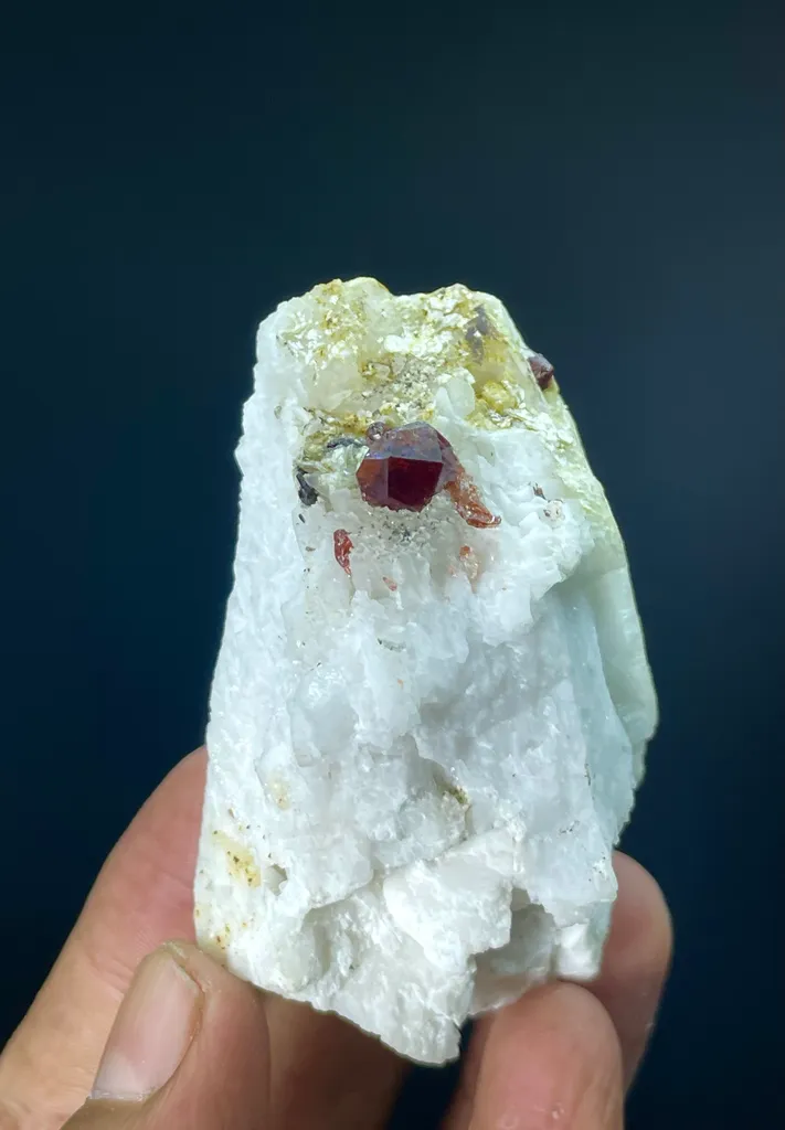 Natural Terminated Spessartine Garnet Crystals On Feldspar, Garnet Specimen, Orange Garnet, Minerals Specimen From Pakistan - - image 3