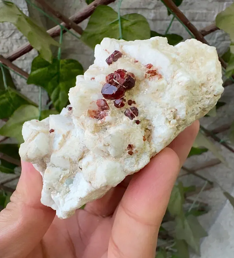 Natural Terminated Spessartine Garnet Crystals On Feldspar, Garnet Specimen, Orange Garnet, Minerals Specimen From Pakistan - - image 6