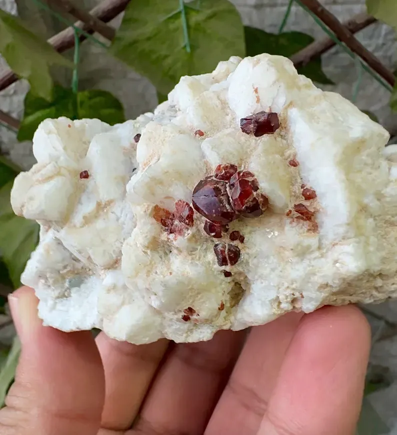 Natural Terminated Spessartine Garnet Crystals On Feldspar, Garnet Specimen, Orange Garnet, Minerals Specimen From Pakistan - - image 2