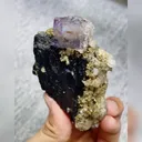 Natural Tourmaline and Purple Cubic Fluorite Symbiosis comes from Yaogangxian,Hunan 55*75*30MM - image 2