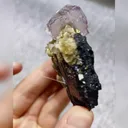 Natural Tourmaline and Purple Cubic Fluorite Symbiosis comes from Yaogangxian,Hunan 55*75*30MM - image 4