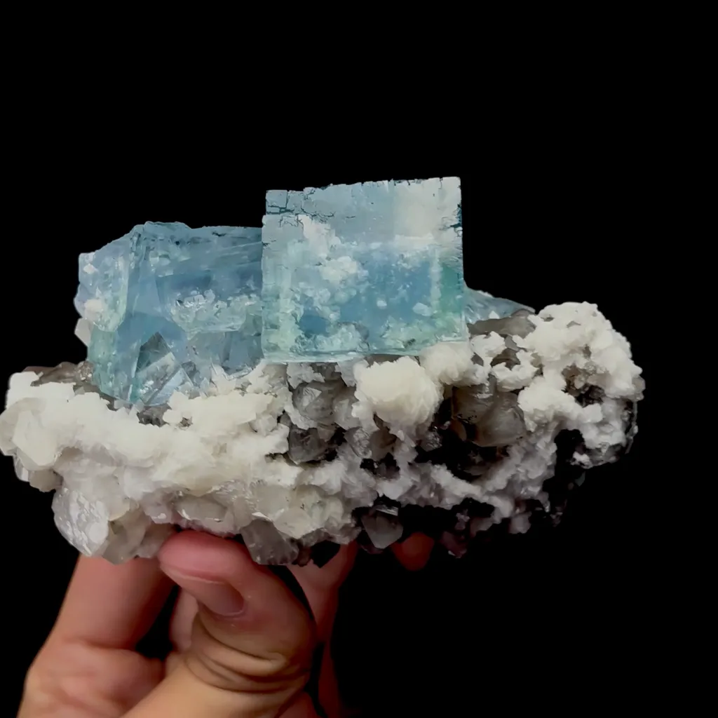 Natural Transparent Blue Cubic Fluorite Mineral Specimen,High Quality Specimen,ZHEJIANG,CHINA(107*60*60mm) - image 5