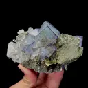 Natural Transparent Blue Cubic Fluorite with Pyrite Crystal and Arsenopyrite Mineral Specimen,High Quality Specimen,YAO GANG XIAN,HUNAN,CHINA(127*80*55mm) - image 1