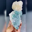 Natural Transparent Blue Fluorite and Calcite symbiosis comes from Xianghualing,Hunan 50*115*50MM - image 2