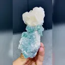 Natural Transparent Blue Fluorite and Calcite symbiosis comes from Xianghualing,Hunan 50*115*50MM - image 3