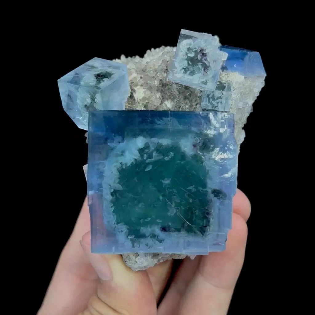 Natural Transparent Blue Fluorite Mineral Specimen,High Quality Specimen,FUJIAN,CHINA(83*65*45mm) image