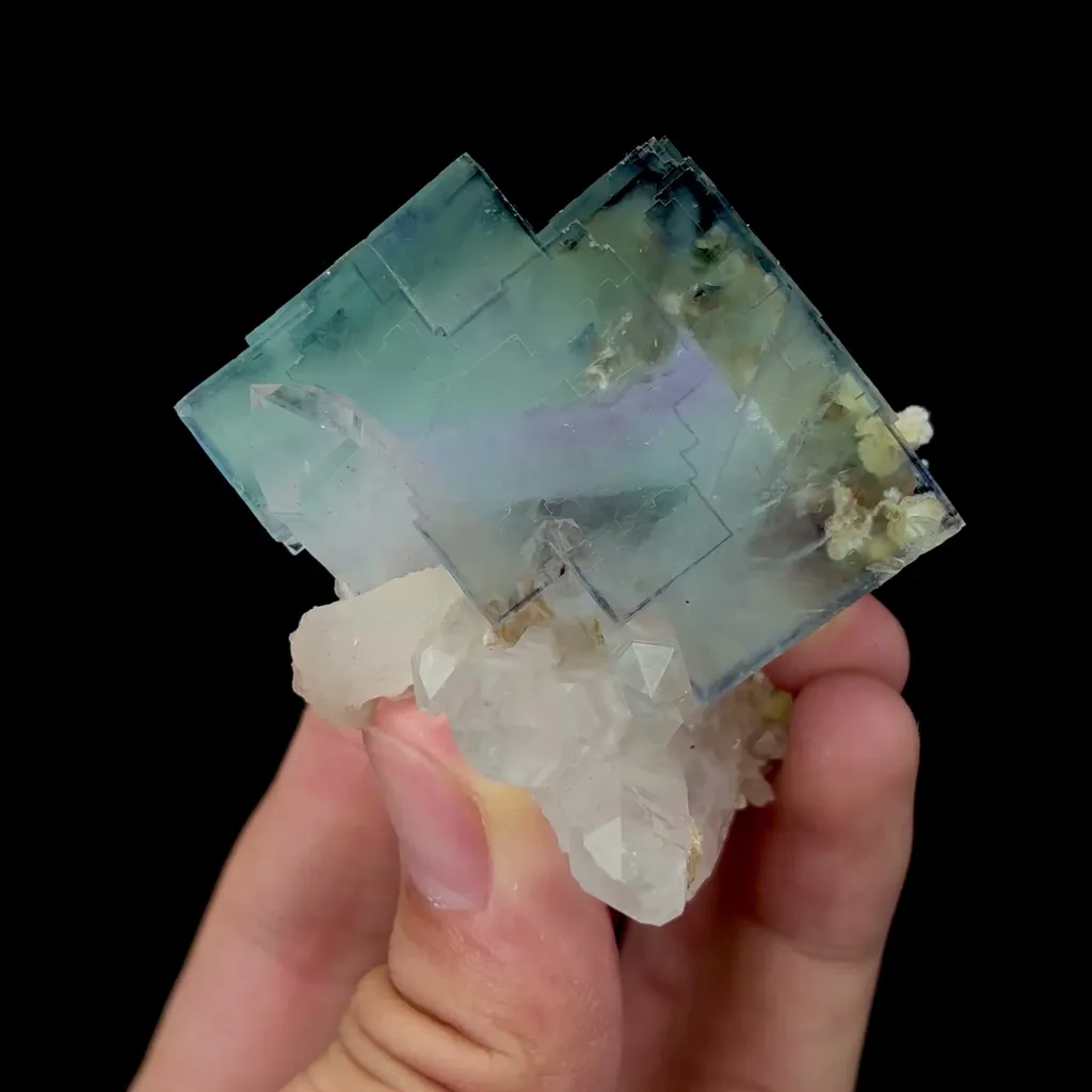 Natural Transparent Blue Green Phantom Fluorite Mineral Specimen,High Quality Specimen,YAO GANG XIAN,HUNAN,CHINA(55*50*43mm) image