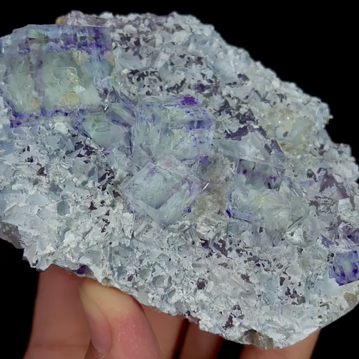 Natural Transparent Blue Purple Cubic Fluorite Mineral Specimen,High Quality Specimen,ZHEJIANG,CHINA(104*74*43mm) - image 2