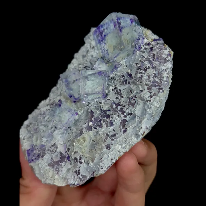 Natural Transparent Blue Purple Cubic Fluorite Mineral Specimen,High Quality Specimen,ZHEJIANG,CHINA(104*74*43mm) image