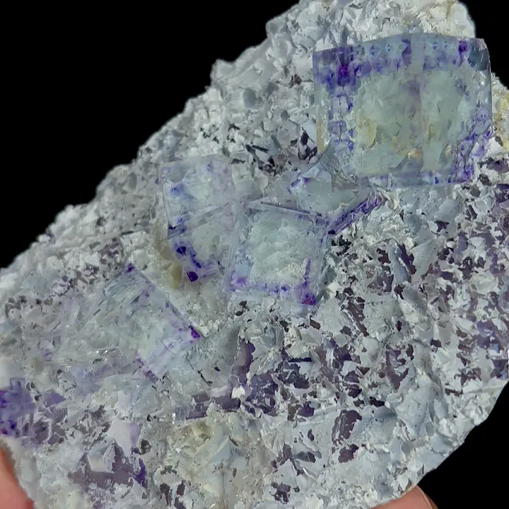 Natural Transparent Blue Purple Cubic Fluorite Mineral Specimen,High Quality Specimen,ZHEJIANG,CHINA(104*74*43mm) - image 3