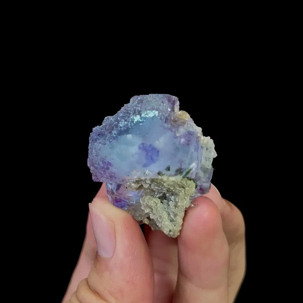 Natural Transparent Blue Purple Fluorite Mineral Specimen,High Quality Specimen,YAO GANG XIAN,HUNAN,CHINA(37*36*30mm) image