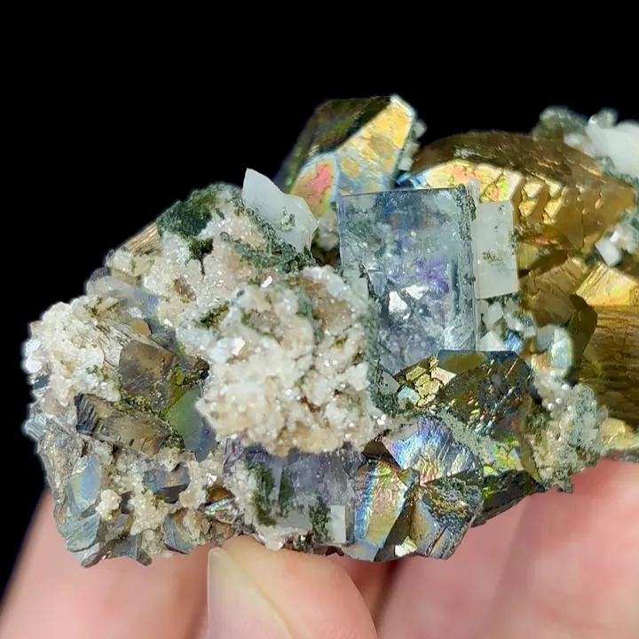 Natural Transparent Cubic Fluorite and Arsenopyrite, Mineral Specimens:Yaogangxian,Hunan (65*40*25MM) - image 4