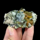 Natural Transparent Cubic Fluorite and Arsenopyrite, Mineral Specimens:Yaogangxian,Hunan (65*40*25MM) - image 1