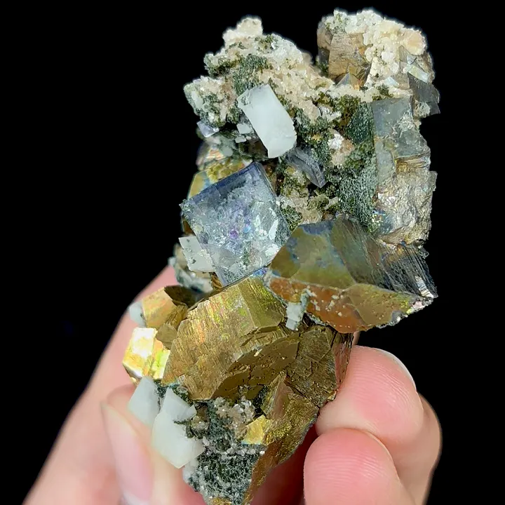 Natural Transparent Cubic Fluorite and Arsenopyrite, Mineral Specimens:Yaogangxian,Hunan (65*40*25MM) - image 5