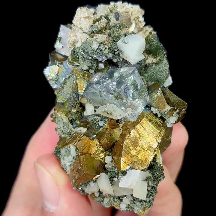 Natural Transparent Cubic Fluorite and Arsenopyrite, Mineral Specimens:Yaogangxian,Hunan (65*40*25MM) - image 6