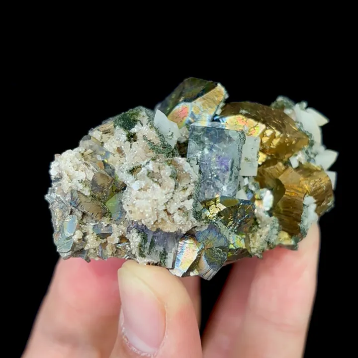 Natural Transparent Cubic Fluorite and Arsenopyrite, Mineral Specimens:Yaogangxian,Hunan (65*40*25MM) - image 3