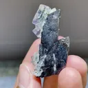 Natural Transparent Cubic Fluorite and Black Stylolite Symbiosis comes from Yaogangxian,China 40*20*40MM - image 2