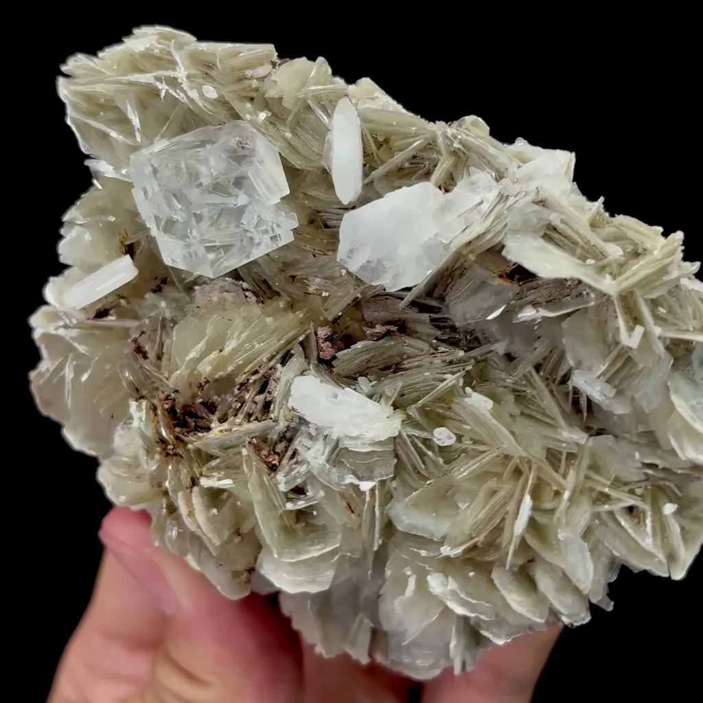 Natural Transparent Cubic Fluorite and Mica Flakes Mineral Specimen,High Quality Specimen,XUEBAODING,HUNAN,CHINA(90*65*35mm) - image 2