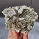 Natural Transparent Cubic Fluorite and Mica Flakes Symbiosis comes from Xuebaoding,Hunan 90*65*35MM - image 2