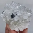 Natural Transparent Cubic Fluorite and Quartz Cluster comes from Inner Mongolia,China 85*85*40MM - image 2
