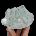 Natural Transparent Cubic Fluorite and Quartz Cluster, Mineral Specimen:Zhejiang,China (70*105*45MM) - image 2