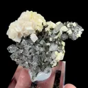 Natural Transparent Cubic Fluorite and Quartz Cluster with Dolomite, Mineral Specimen:Shizhuyuan,Hunan (55*25*40MM) - image 4