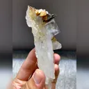 Natural Transparent Cubic Fluorite and Quartz Symbiosis comes from Yaogangxian,Hunan 50*25*100MM - image 2