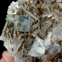 Natural Transparent Cubic Fluorite with Clear Quartz Cluster and Goethite, Mineral Specimen:Shizhuyuan,Chenzhou (80*65*35MM) - image 2