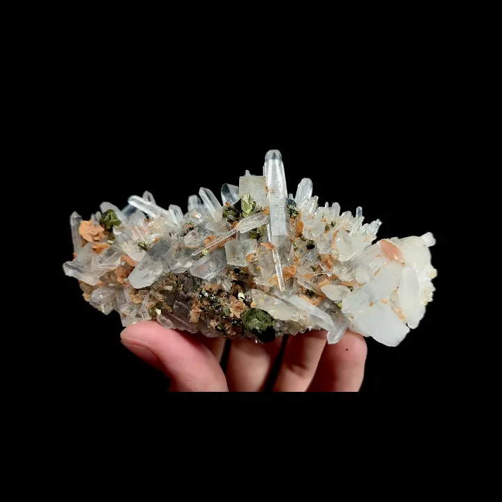 Natural Transparent Cubic Fluorite with Pyrite and Quartz Cluster, Mineral Specimen:Yaogangxian,Hunan (110*55*25MM) - image 6