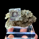 Natural Transparent Cubic Phantom Fluorite and Mica Coexist comes from Yaogangxian,Hunan 55*10*30MM - image 1