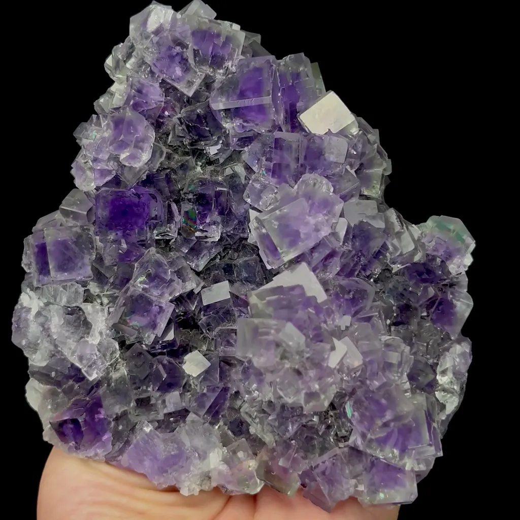 Natural Transparent Cubic Purple Fluorite Mineral Specimen,High Quality Specimen,XIANGHUALING,HUNAN,CHINA(113*127*75mm) - image 4