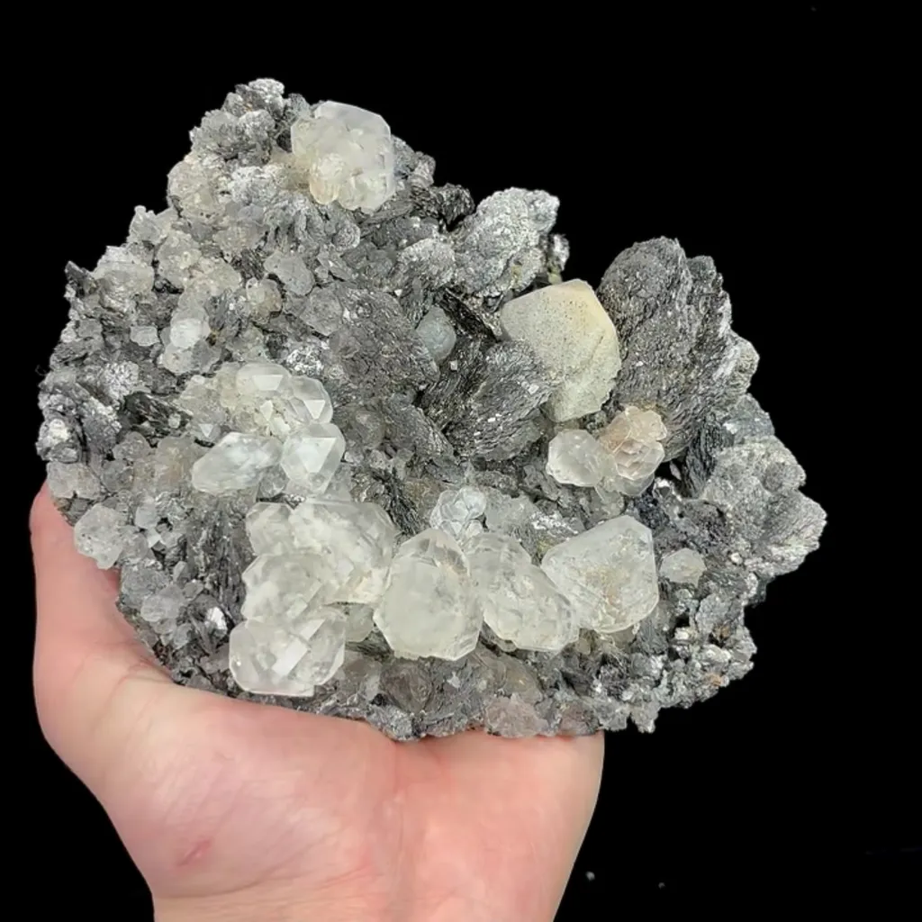 Natural Transparent Fluorite and Arsenopyrite, Mineral Specimen: Inner Mongolia,China (165*135*75MM) image