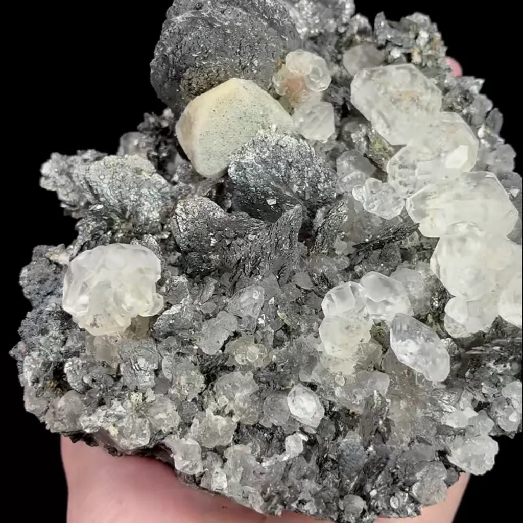Natural Transparent Fluorite and Arsenopyrite, Mineral Specimen: Inner Mongolia,China (165*135*75MM) - image 4