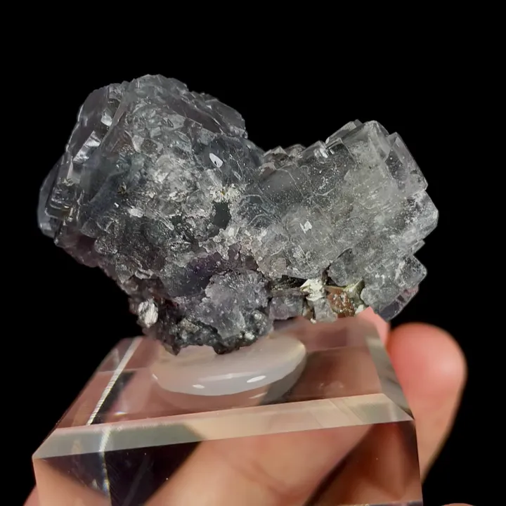 Natural Transparent Fluorite and Bismuthinite, Mineral Specimen:Yaogangxian,Hunan （50*30*25MM） - image 5