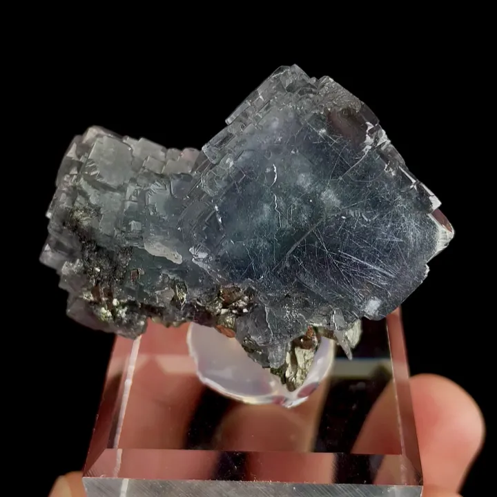 Natural Transparent Fluorite and Bismuthinite, Mineral Specimen:Yaogangxian,Hunan （50*30*25MM） - image 6